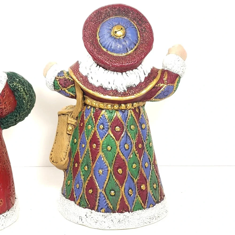 Lot of  2 Vintage Old World Santa's 1998/2000 Ceramic Figure Christmas‎ Decor